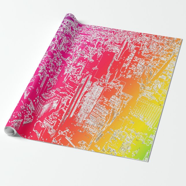 Papel De Presente Arco-íris de Manhattan (Desenrolado)