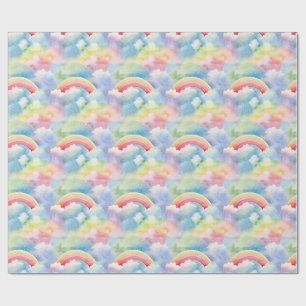 Papel De Presente Arco-íris duplo e nuvens coloridas no céu
