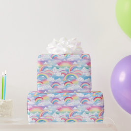 Papel De Presente Arco-íris e Nuvens