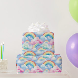 Papel De Presente Arco-íris e Nuvens de Arco-íris