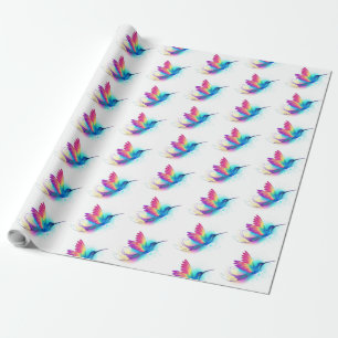 Papel De Presente Arco-Íris Exótico Hummingbird