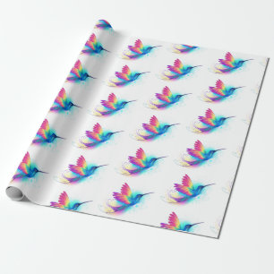 Papel De Presente Arco-Íris Exótico Hummingbird