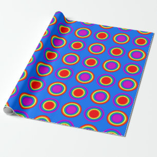 Papel De Presente Arco-íris Groovy de círculos concêntricos