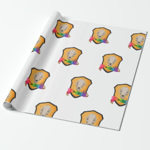 Papel De Presente Arco-Íris me morde crânio de texugo