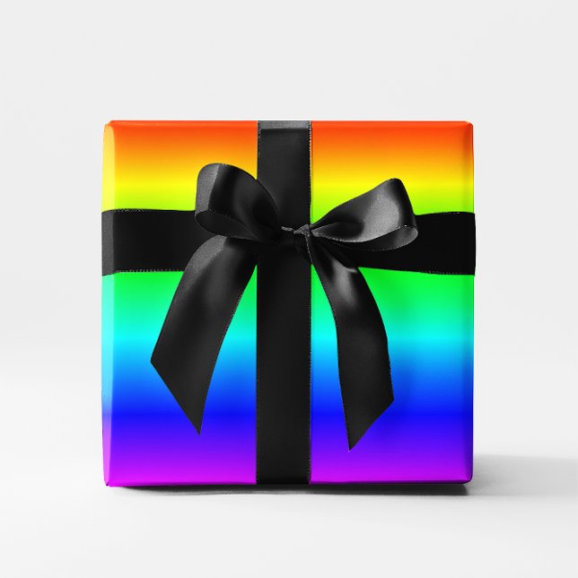 Papel De Presente Arco-íris Multicolor Ombre (Multicolored Rainbow Ombre Wrapping Paper)