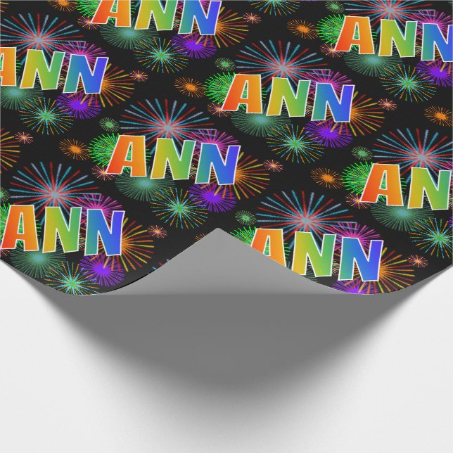 Papel De Presente Arco-Íris Nome "ANN" + Fireworks (Ponta)