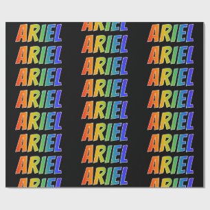 Papel De Presente Arco-Íris Nome "ARIEL"; Divertido e Colorido