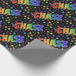 Papel De Presente Arco-íris - Nome "CHASE" + Estrelas