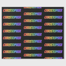 Arco-Íris Nome "CHRISTOPHER"; Divertido e Colorido