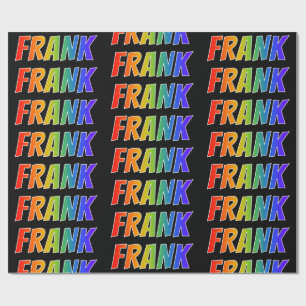 Papel De Presente Arco-Íris Nome "FRANK"; Divertido e Colorido
