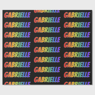 Papel De Presente Arco-Íris Nome "GABRIELLE"; Divertido e Colorido