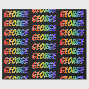 Papel De Presente Arco-Íris Nome "GEORGE"; Divertido e Colorido