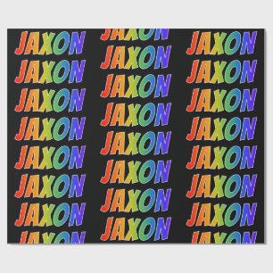 Papel De Presente Arco-Íris Nome "JAXON"; Divertido e Colorido