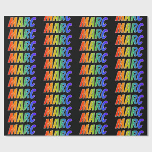 Papel De Presente Arco-Íris Nome "MARC"; Divertido e Colorido
