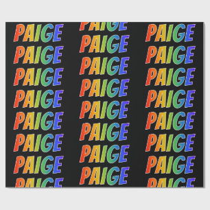 Papel De Presente Arco-Íris Nome "PAIGE"; Divertido e Colorido