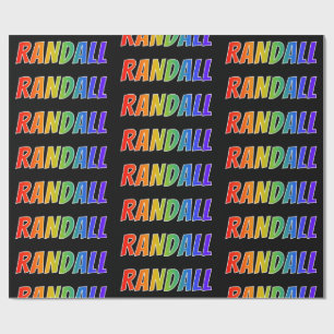 Papel De Presente Arco-Íris Nome "RANDALL"; Divertido e Colorido
