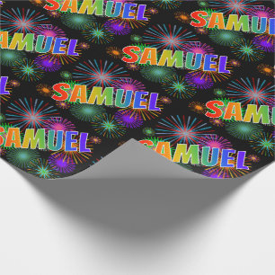 Papel De Presente Arco-Íris Nome "SAMUEL" + Fireworks