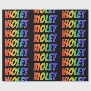Papel De Presente Arco-Íris Nome "VIOLET"; Divertido e Colorido