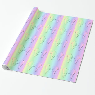 Papel De Presente Arco-íris Pastel que Wedding Giftwrap para homem