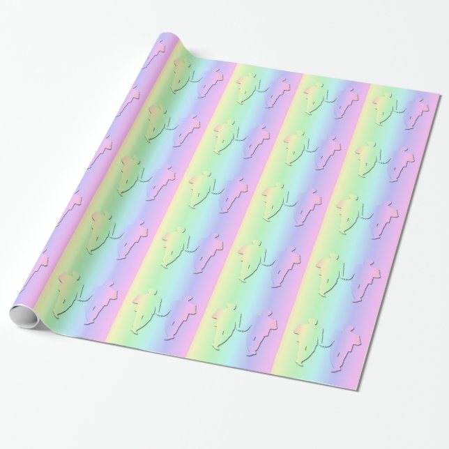 Papel De Presente Arco-íris Pastel que Wedding Giftwrap para homem (Desenrolado)