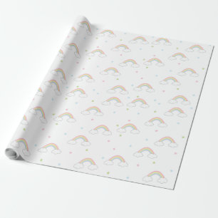 Papel De Presente Arco-íris Pastel Simples
