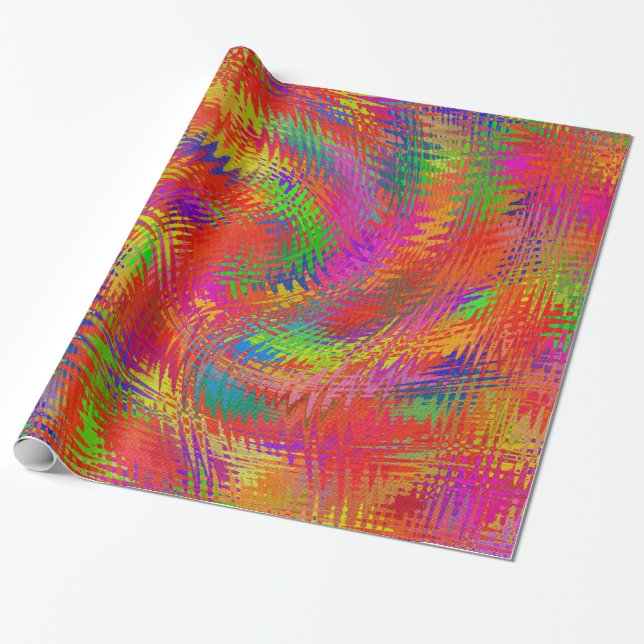 Papel De Presente Arco-íris Tecido (Desenrolado)