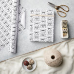 Papel De Presente Arco Preto e Moldura de Fita Enrolada Chic Caprich<br><div class="desc">Arco de aquarela preta desenhada à mão e padrão de moldura de fita enrolada papel de embrulho</div>