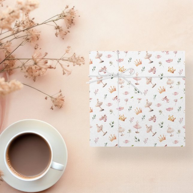 Papel De Presente Arco Rosa Caprichoso & Bailarina Aquarela (Criador carregado)