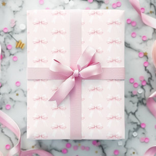 Papel De Presente Arco Rosa Coquette Primeiro Aniversário