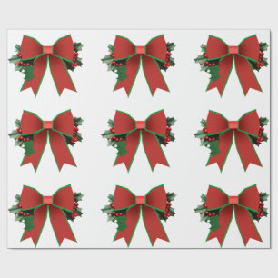 Papel De Presente Arco vermelho e verde com papel de enrolamento Hol