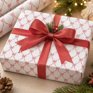 Papel De Presente Arcos Alegre Natal Coquete Vermelho