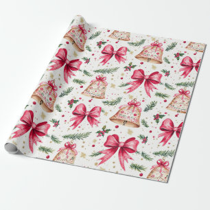 Papel De Presente Arcos cor-de-rosa Dourados Belts Natal