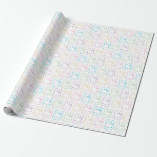 Papel De Presente Arcos de Coelhinhos de Pastel Kawaii