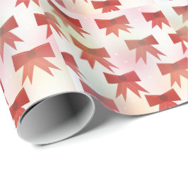 Papel De Presente Arcos de Férias Vermelhos e Rosas