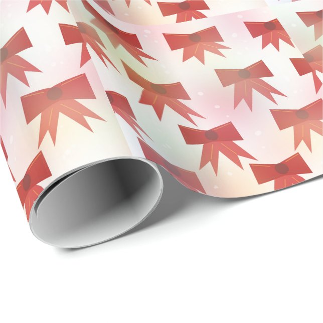Papel De Presente Arcos de Férias Vermelhos e Rosas (Ponta do rolo)