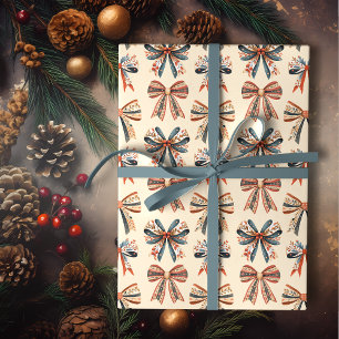 Papel De Presente Arcos de Folk Art Escandinavo Natal