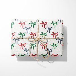 Papel De Presente Arcos de Natal com Aquarela
