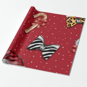 Papel De Presente Arcos de Natal e Candy Cane Wraping Paper