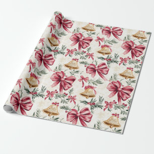 Papel De Presente Arcos Rosa Dourados Natal