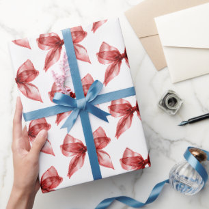 Papel De Presente Arcos Vermelhos Brancos Elegantes Aniversário