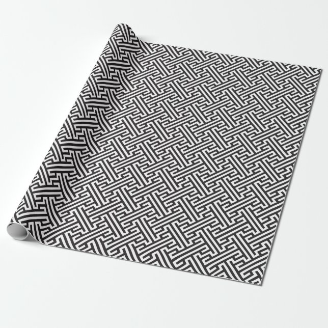 Papel De Presente Argos Preto e Branco (Desenrolado)