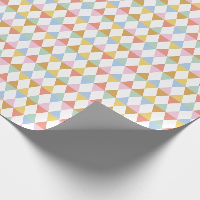 Papel De Presente Argyles Coloridos Bonitos em Branco (Ponta)