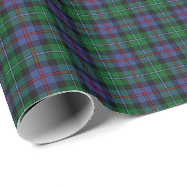 Papel De Presente Argyll Scotland Tartan Blue and Green Xadrez (Ponta do rolo)