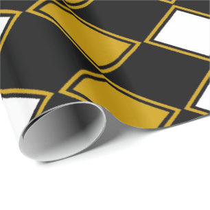 Papel De Presente Arlequim Dourado