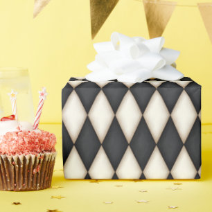 Papel De Presente Arlequim Preto e Branco (pequena escala)