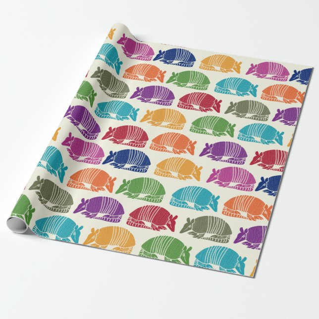 Papel De Presente Armadillos Colorful Patterned (Desenrolado)