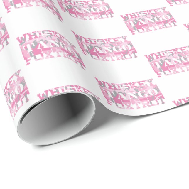 Papel De Presente Armário Whiskey Tango Foxtrot Pink Camo (Ponta do rolo)
