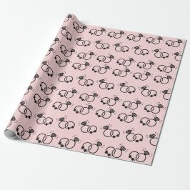 Papel De Presente Aros de Noivado Românticos Rosa Claro Suave Seamle