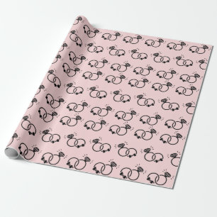 Papel De Presente Aros de Noivado Românticos Rosa Claro Suave Seamle