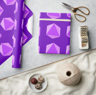 Papel De Presente Arroz Polidedral Roxo